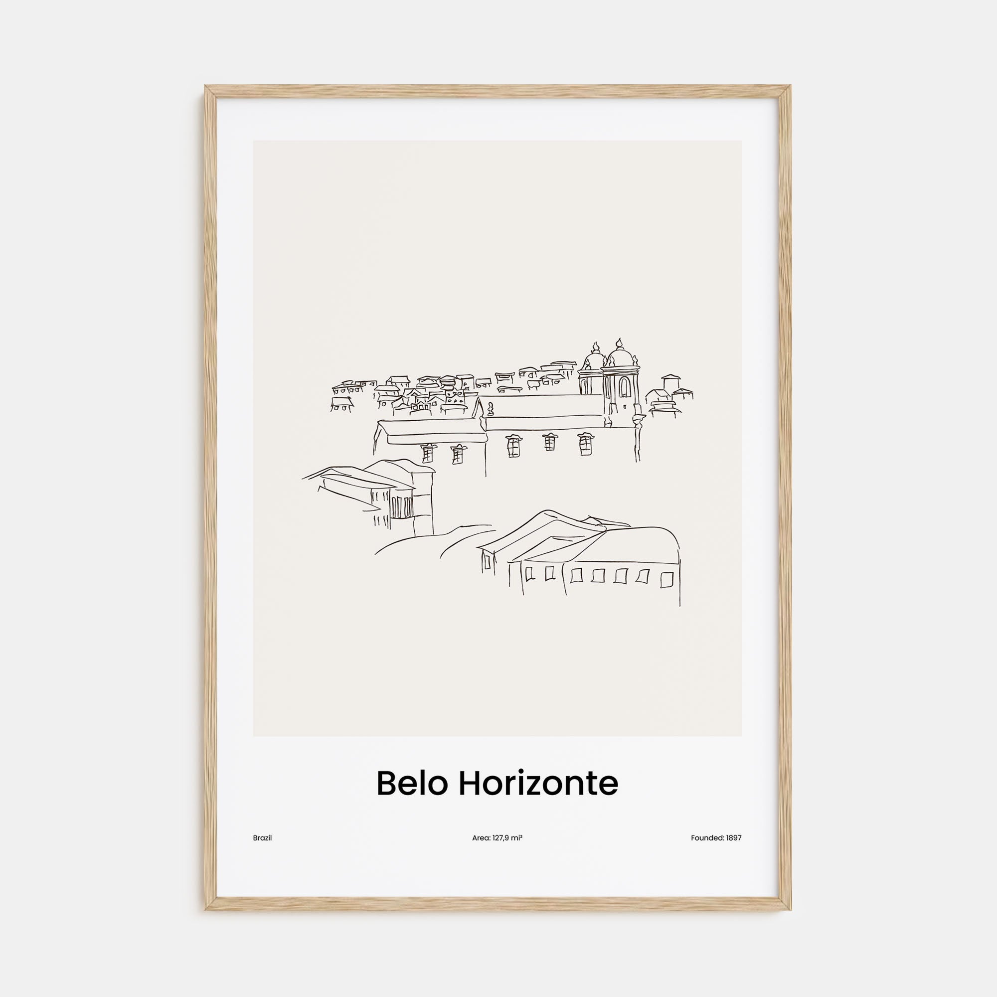 Belo Horizonte Drawn Poster