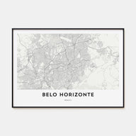 Belo Horizonte Map Landscape Poster