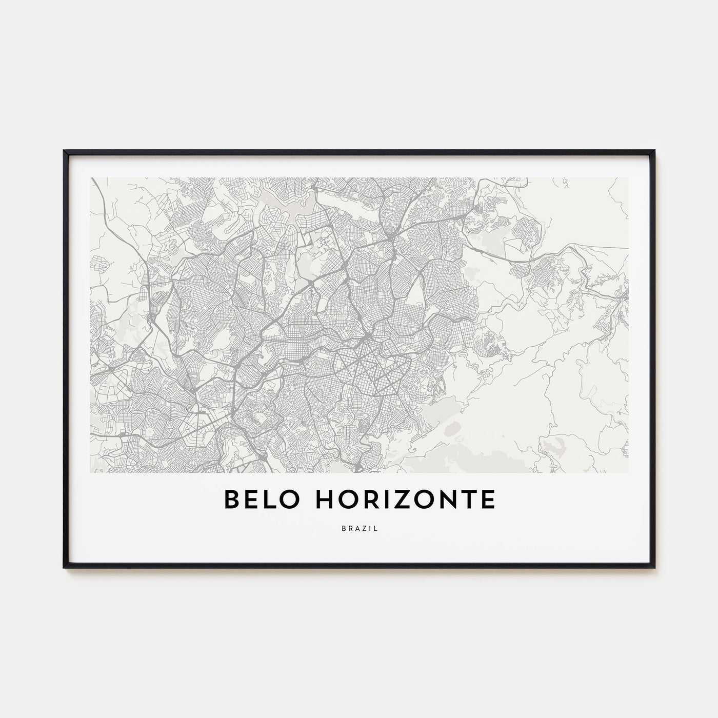 Belo Horizonte Map Landscape Poster