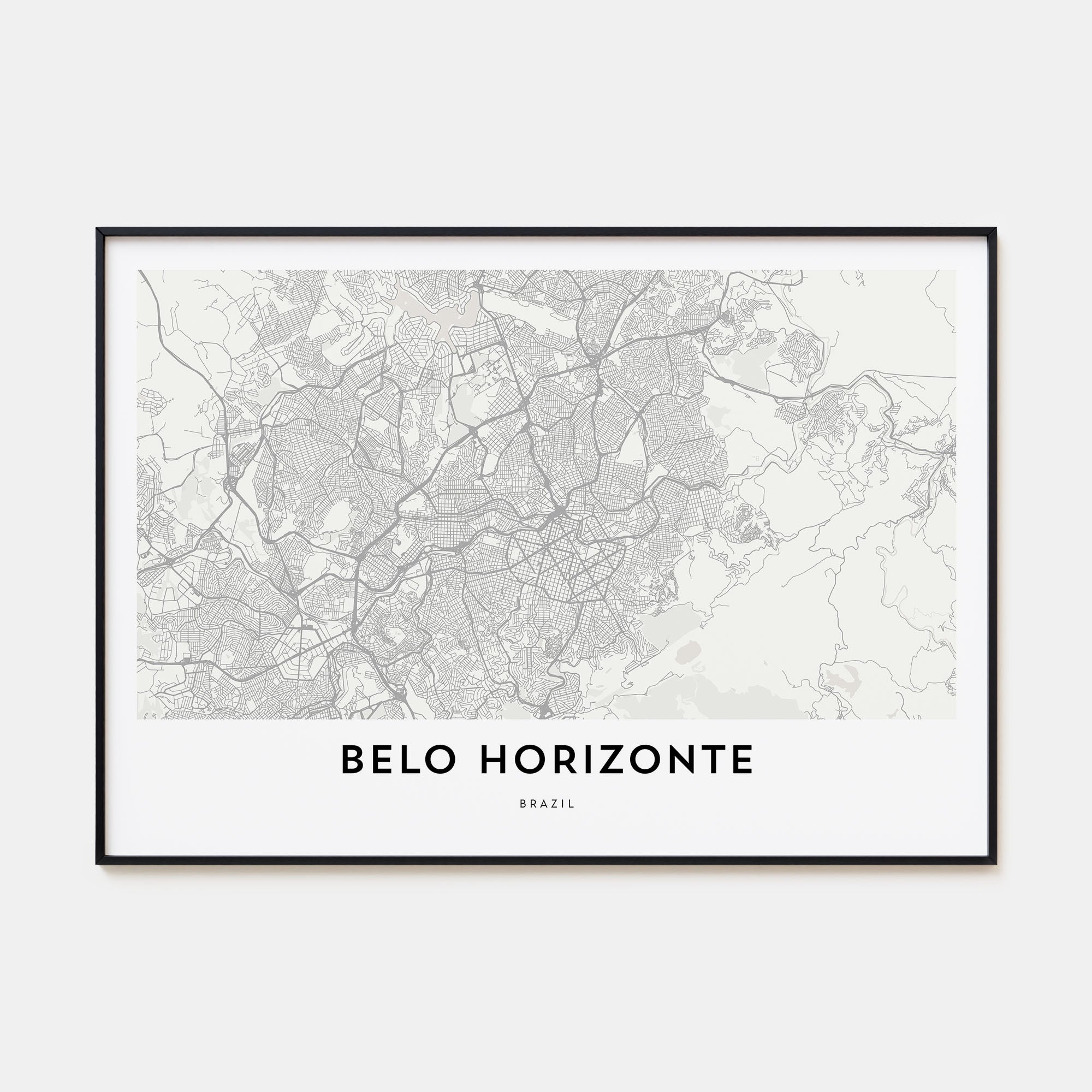 Belo Horizonte Map Landscape Poster