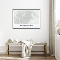 Belo Horizonte Map Landscape Poster