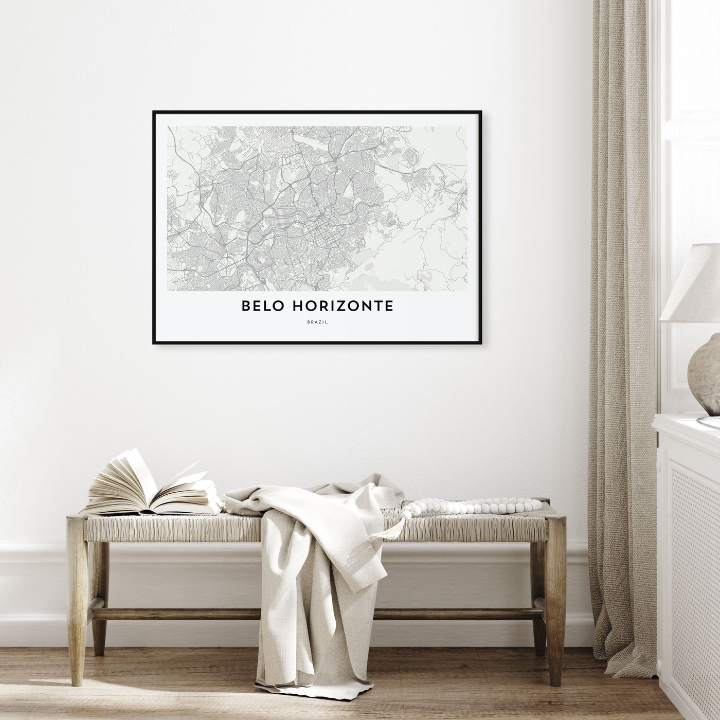 Belo Horizonte Map Landscape Poster