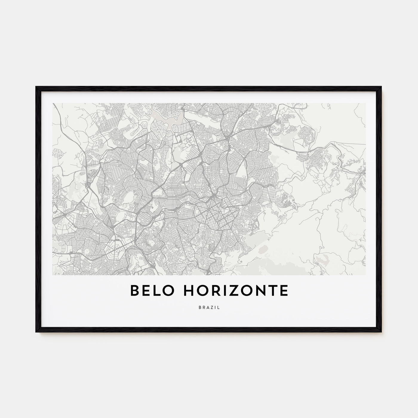 Belo Horizonte Map Landscape Poster