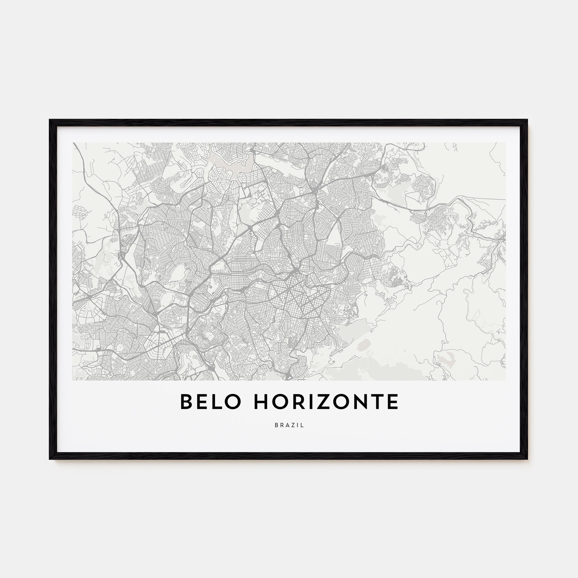Belo Horizonte Map Landscape Poster
