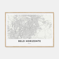 Belo Horizonte Map Landscape Poster