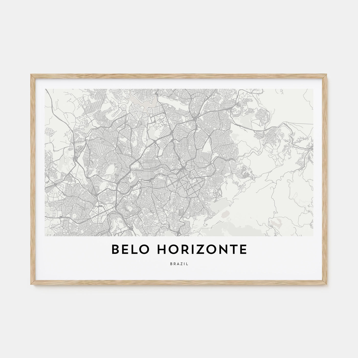 Belo Horizonte Map Landscape Poster
