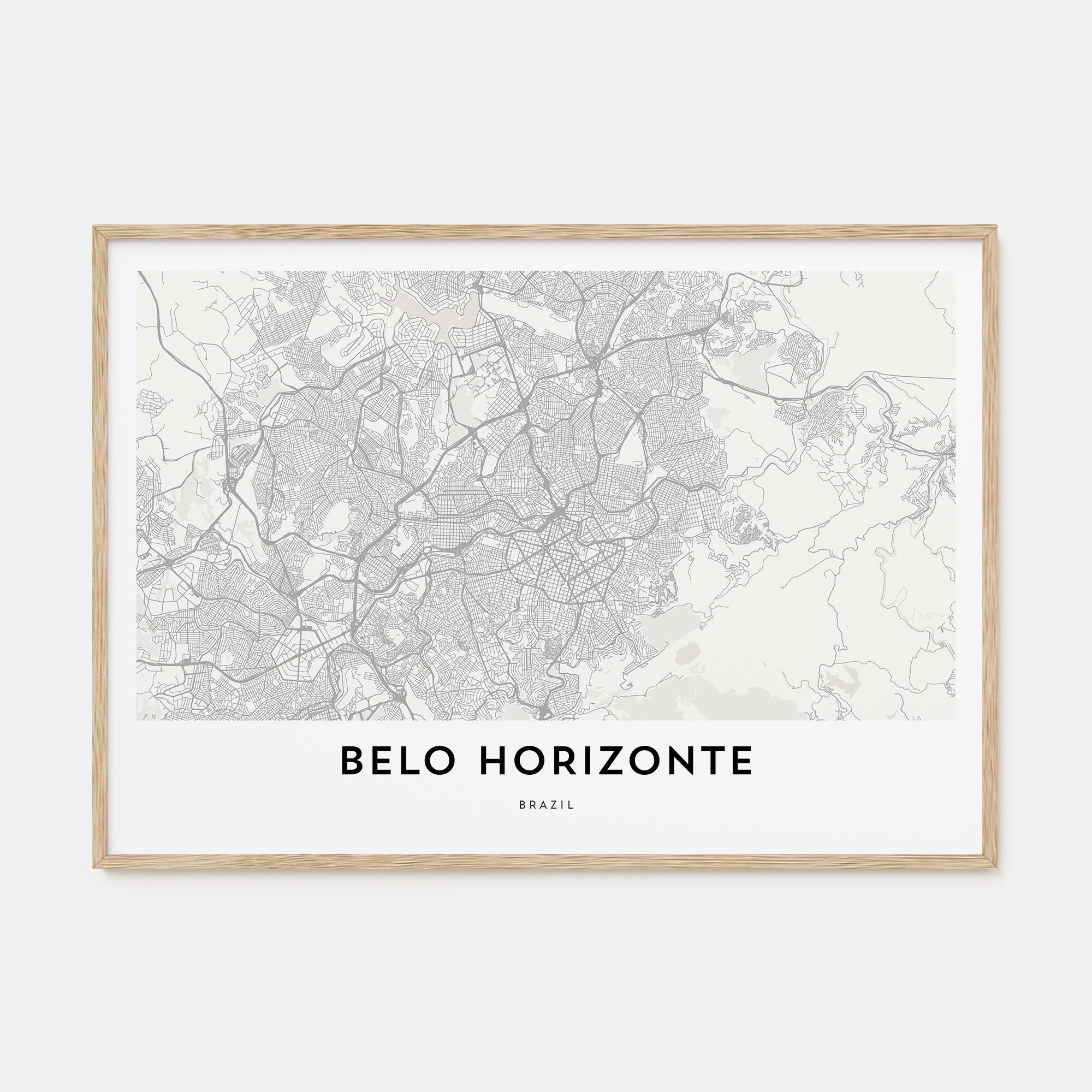 Belo Horizonte Map Landscape Poster