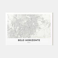 Belo Horizonte Map Landscape Poster