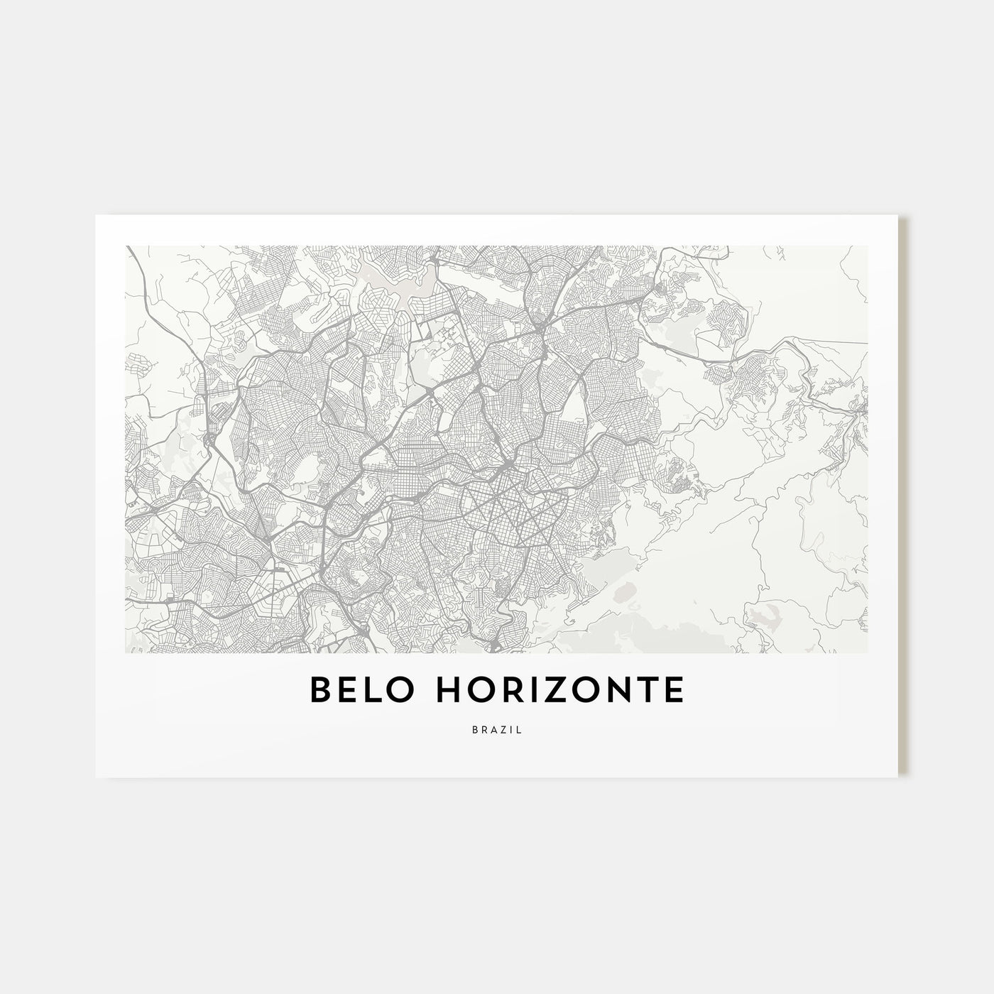 Belo Horizonte Map Landscape Poster