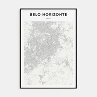 Belo Horizonte Map Portrait Poster