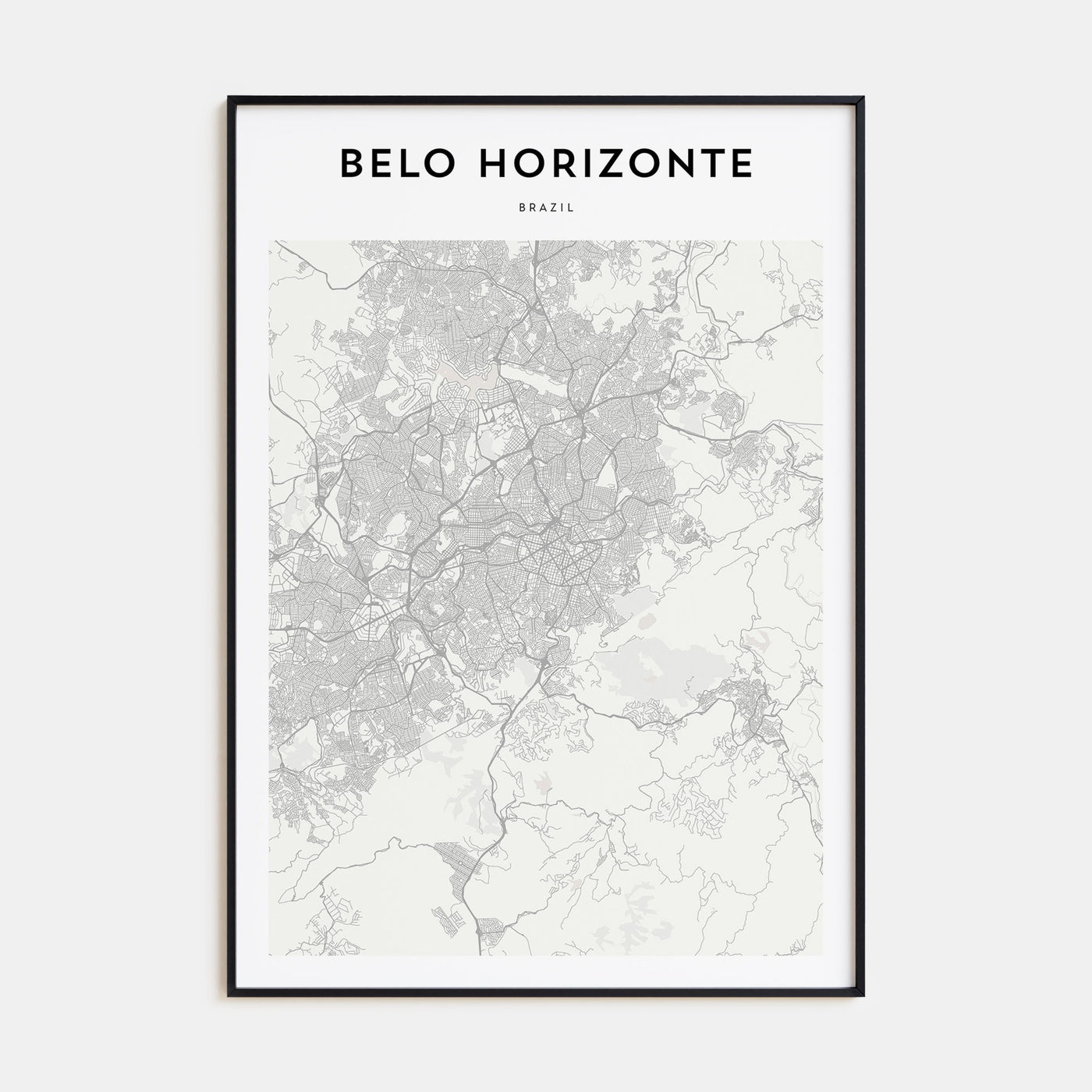 Belo Horizonte Map Portrait Poster