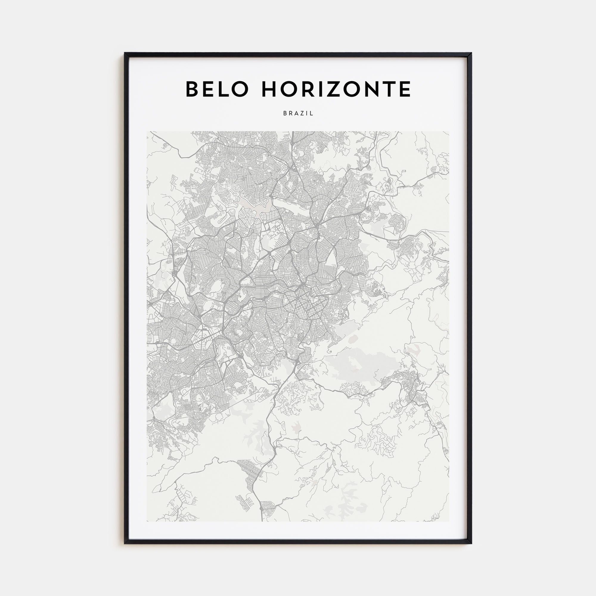 Belo Horizonte Map Portrait Poster