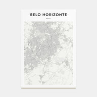 Belo Horizonte Map Portrait Poster