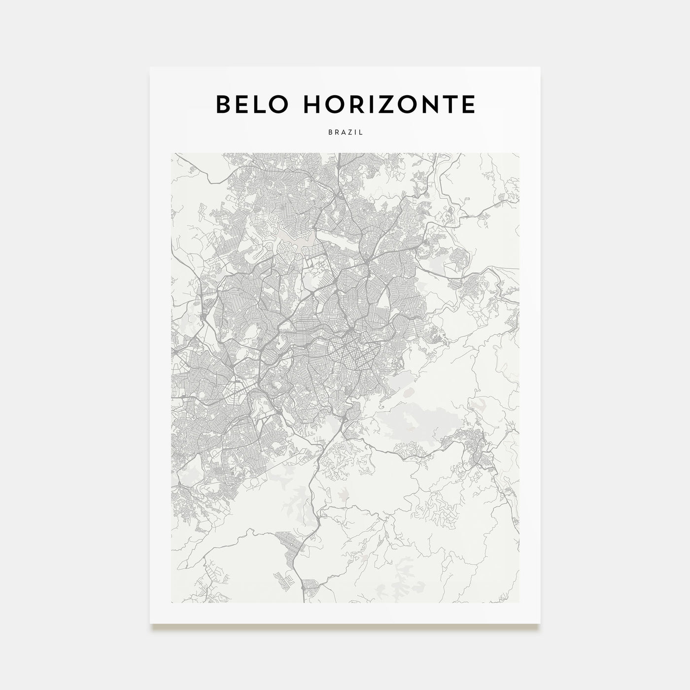 Belo Horizonte Map Portrait Poster