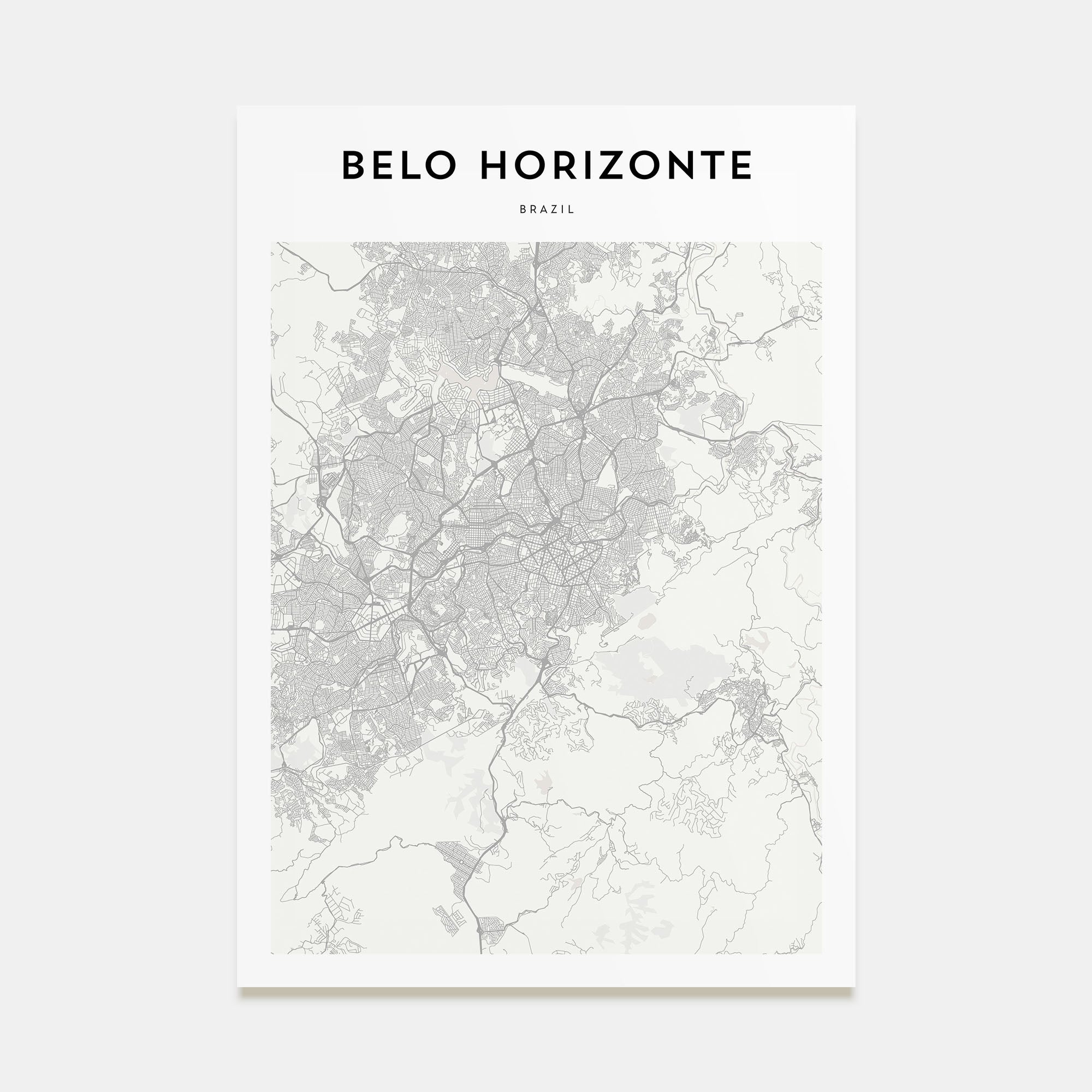 Belo Horizonte Map Portrait Poster