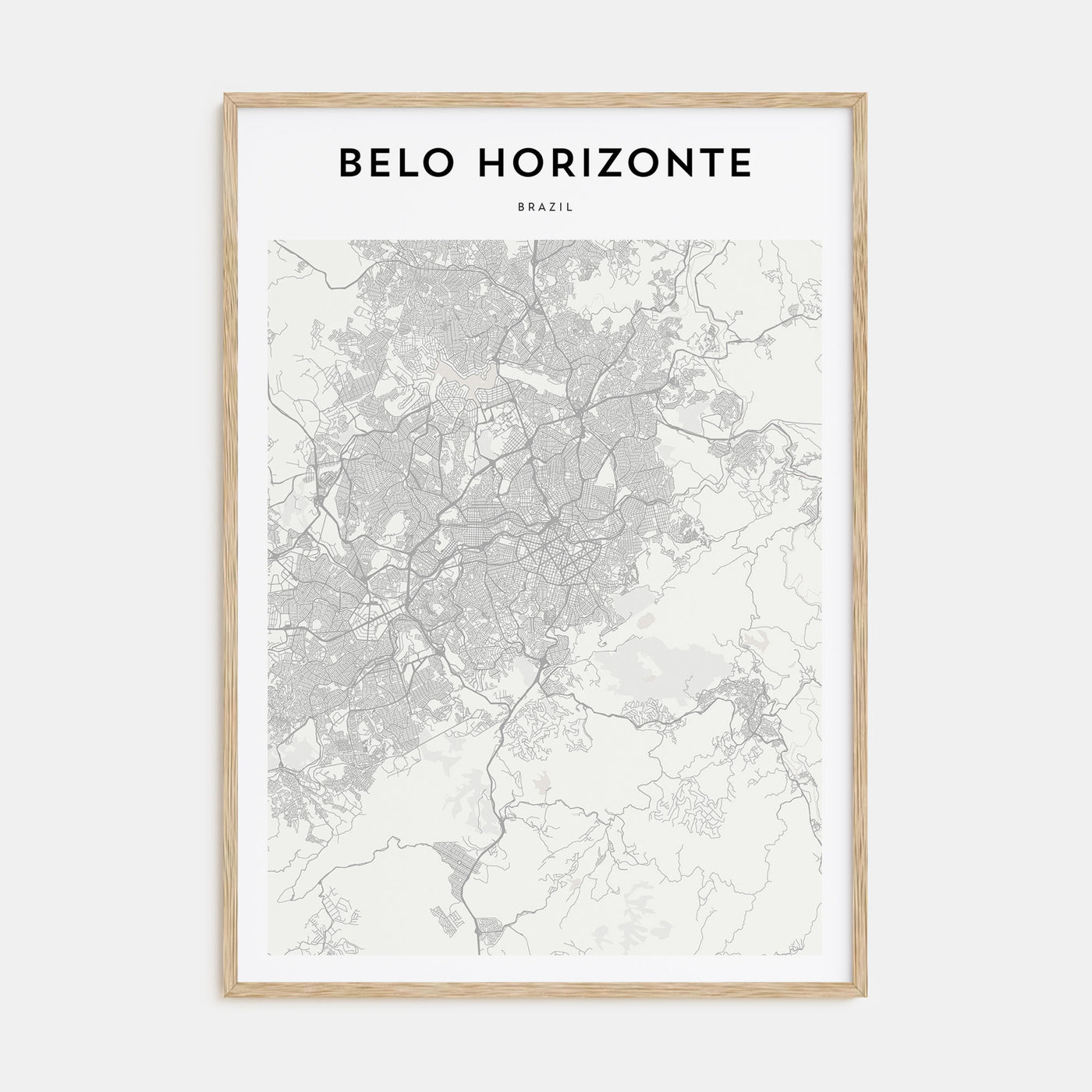 Belo Horizonte Map Portrait Poster