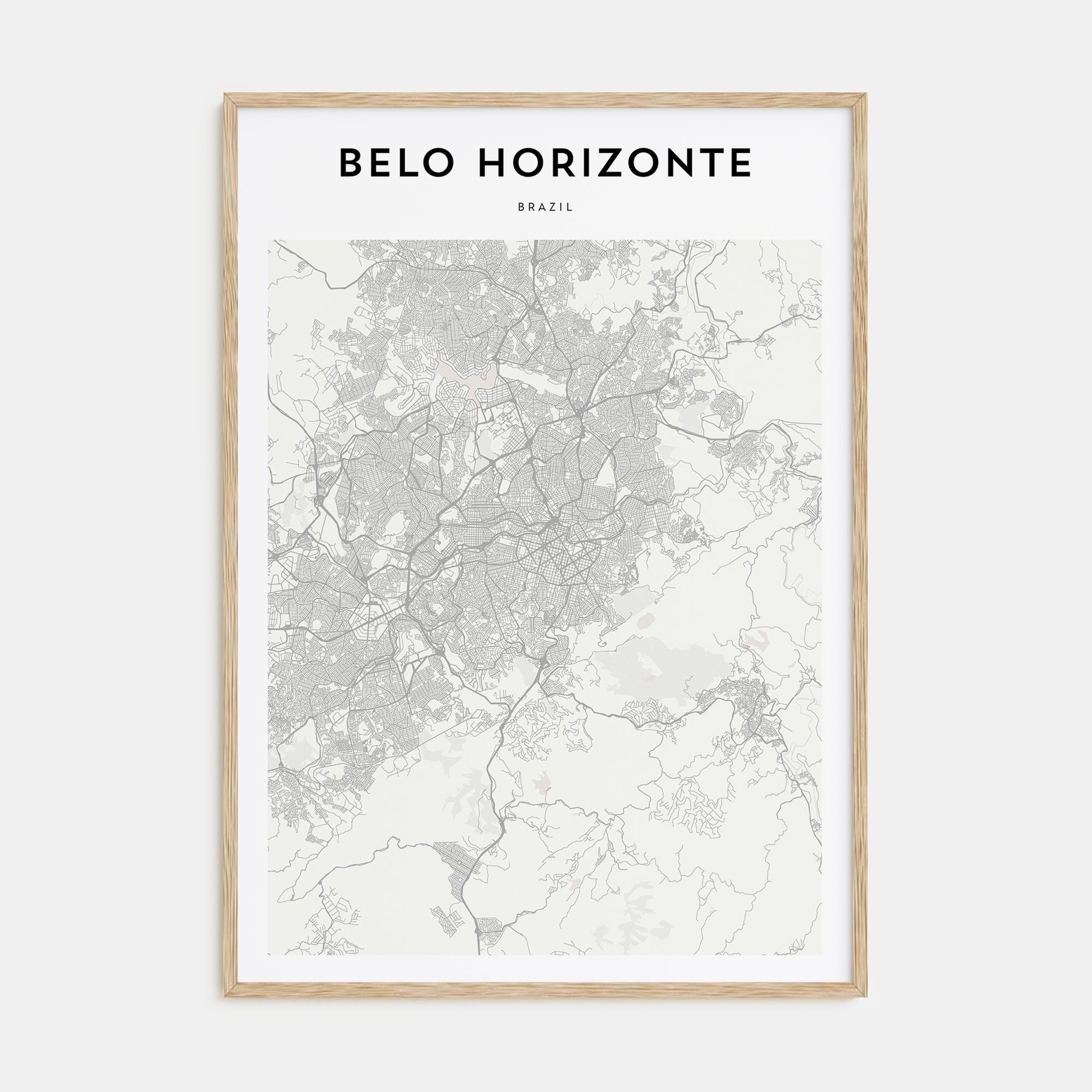 Belo Horizonte Map Portrait Poster
