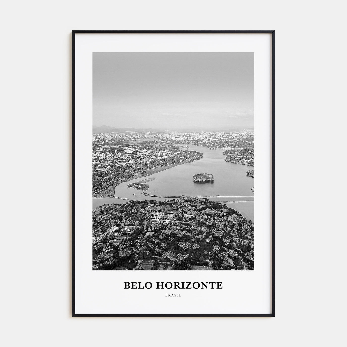 Belo Horizonte Portrait B&W Poster
