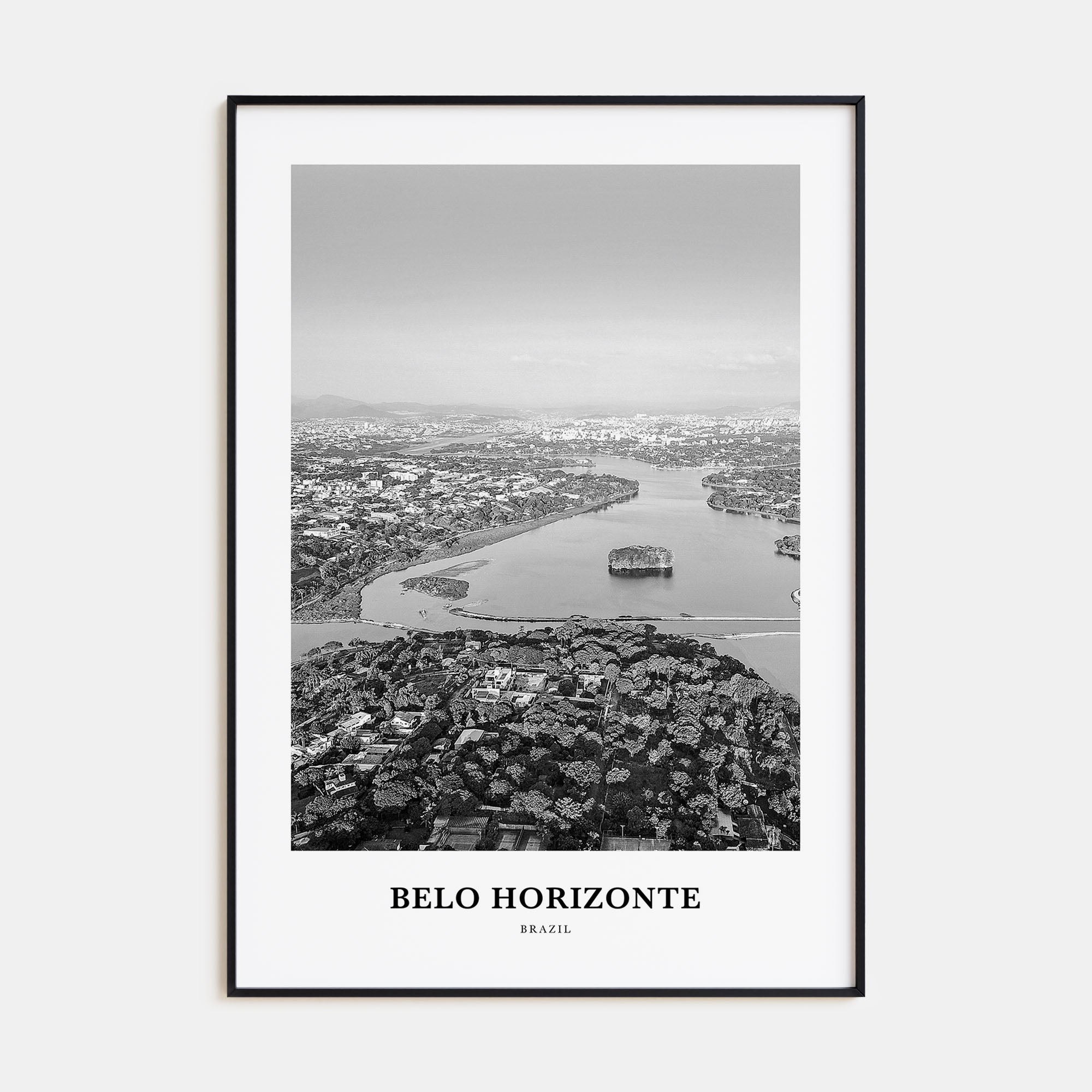 Belo Horizonte Portrait B&W Poster