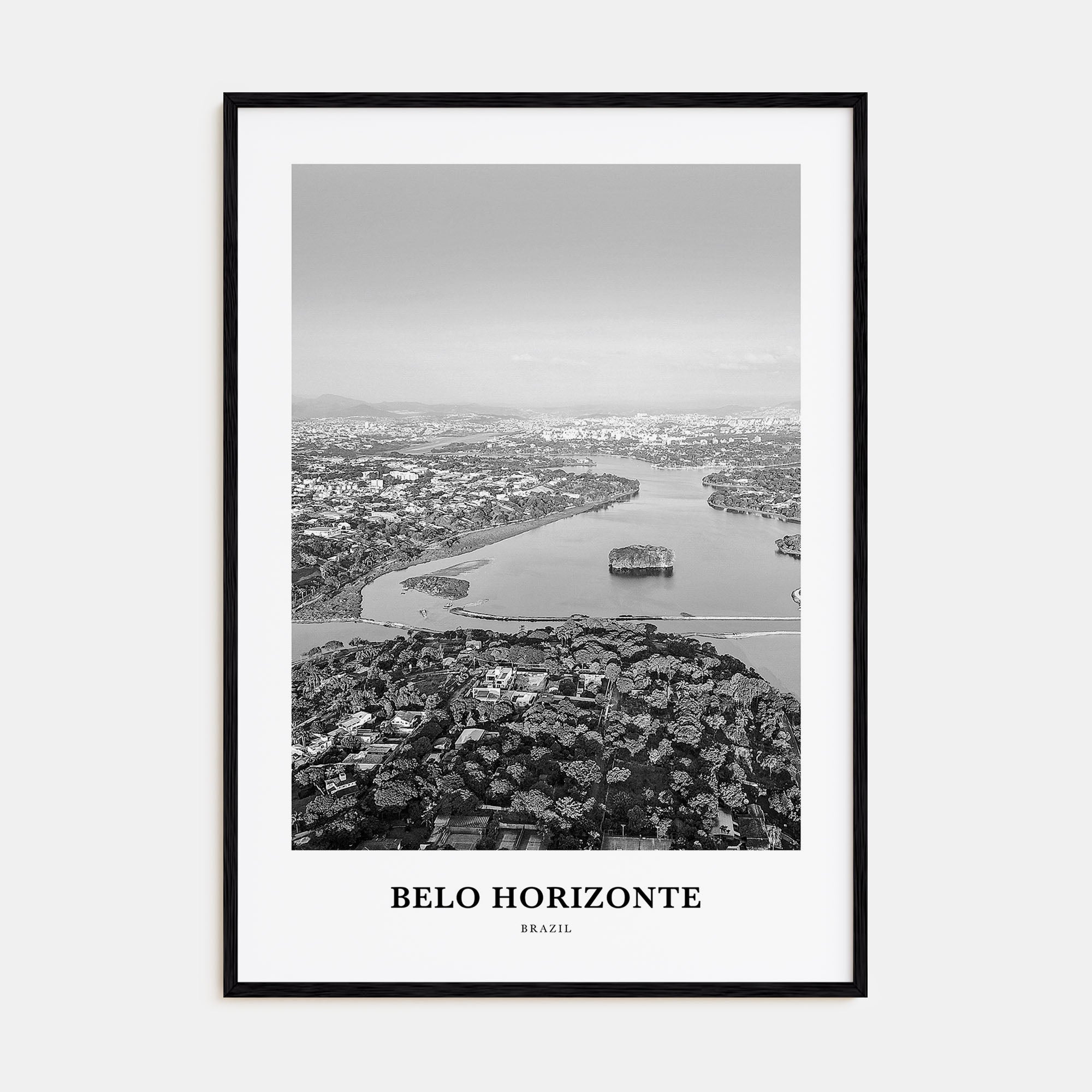 Belo Horizonte Portrait B&W Poster