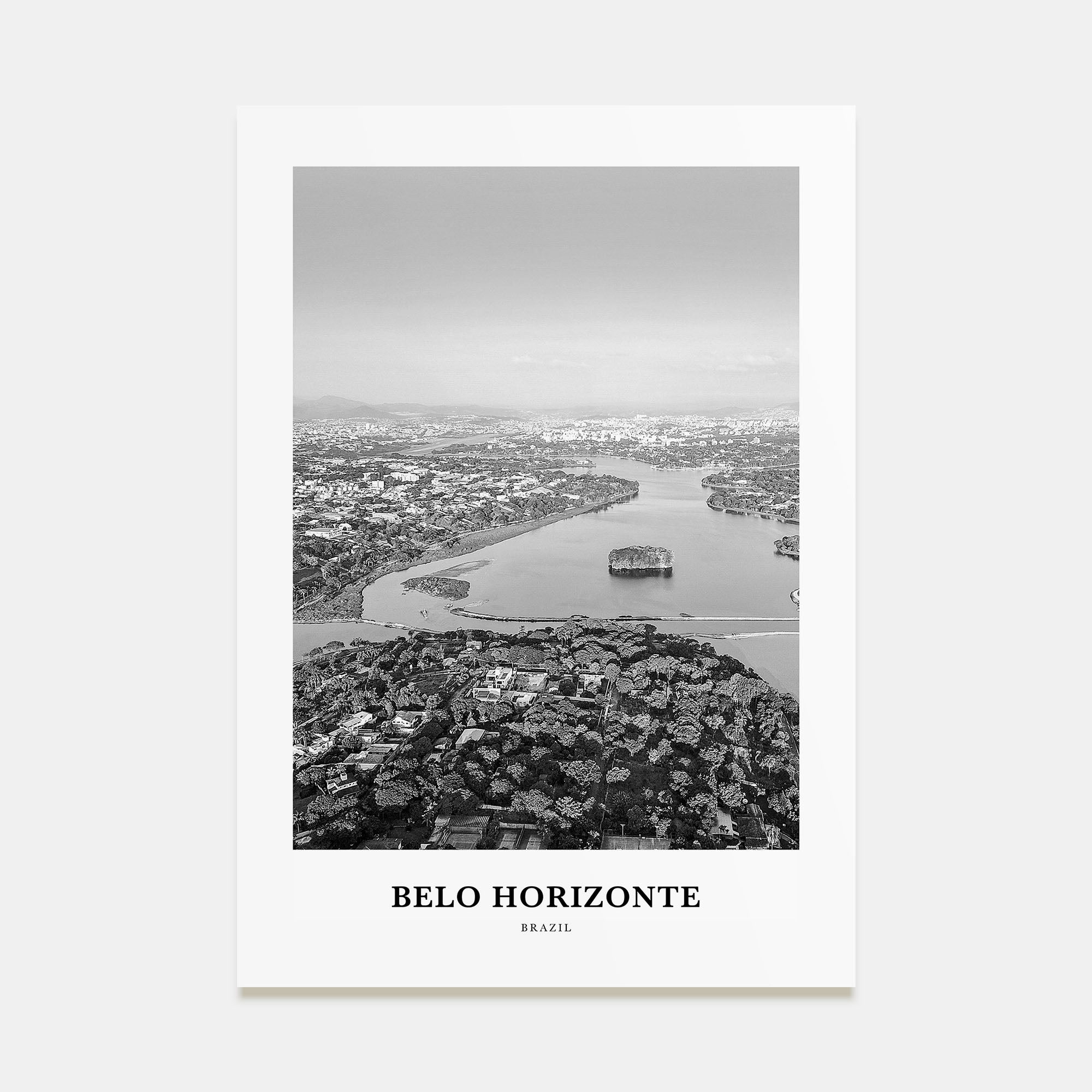 Belo Horizonte Portrait B&W Poster