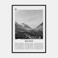 Ben Nevis Travel B&W Poster