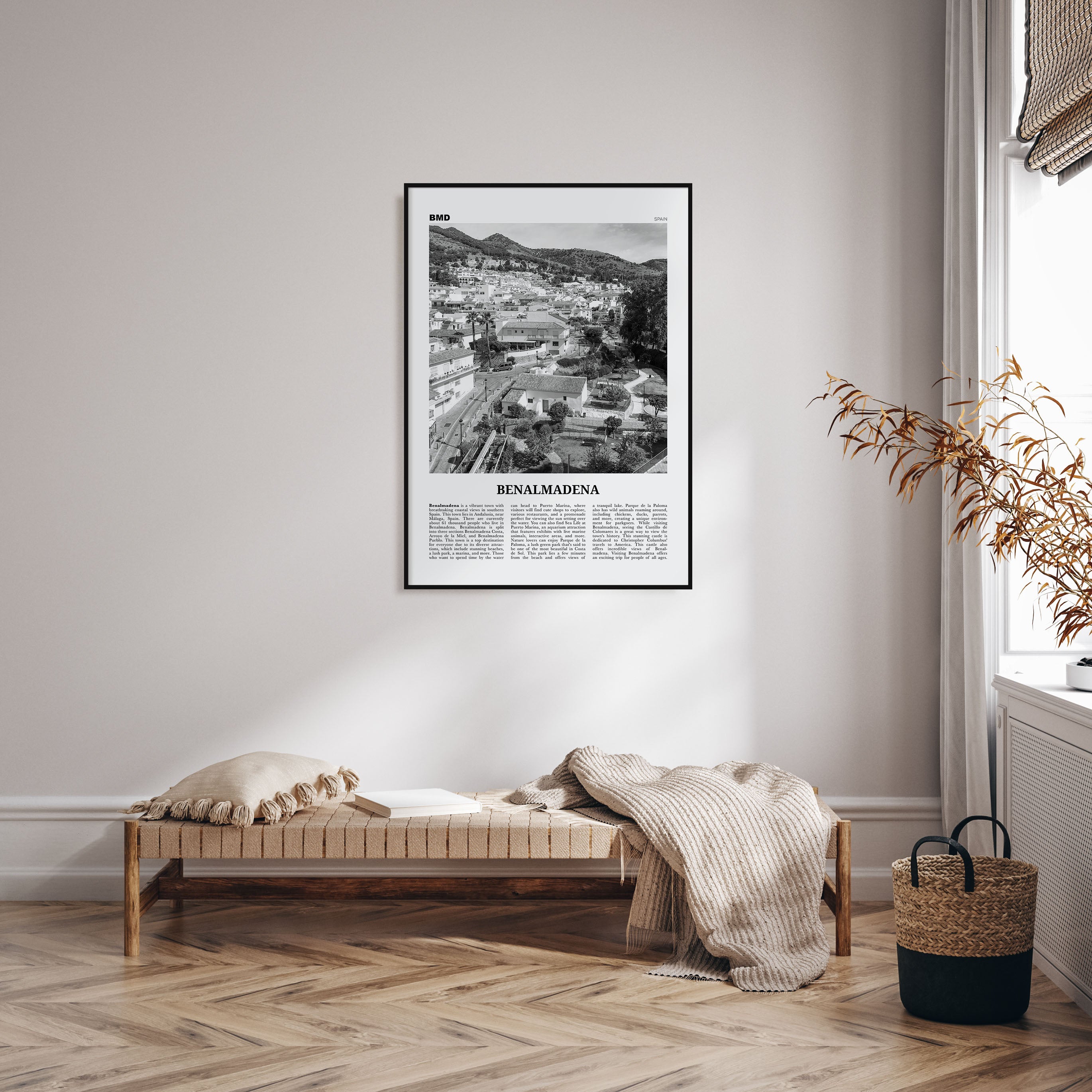 Benalmádena Travel B&W Poster