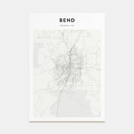 Bend Map Portrait Poster