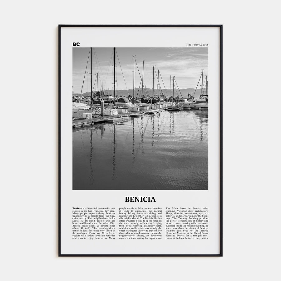 Benicia Travel B&W Poster