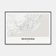 Benidorm Map Landscape Poster