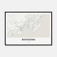 Benidorm Map Landscape Poster