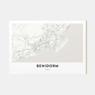 Benidorm Map Landscape Poster