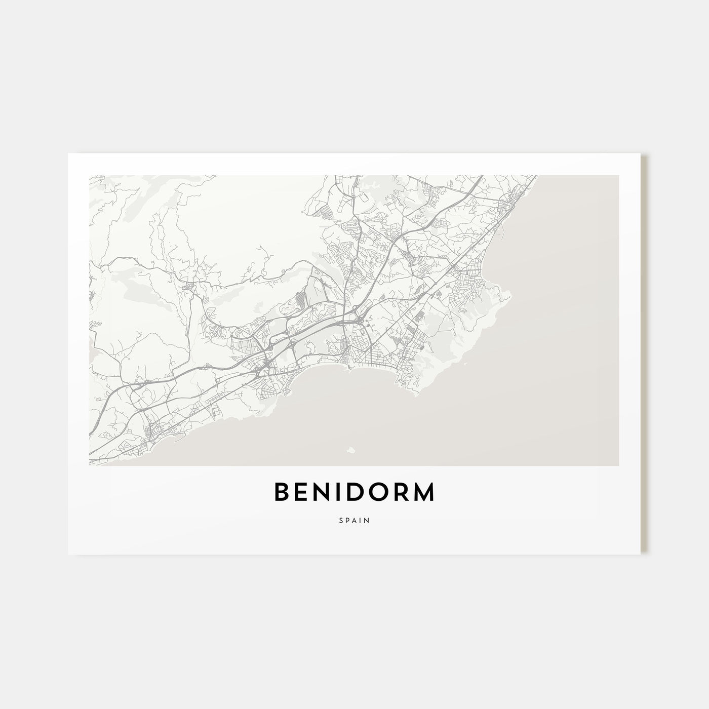 Benidorm Map Landscape Poster