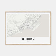 Benidorm Map Landscape Poster