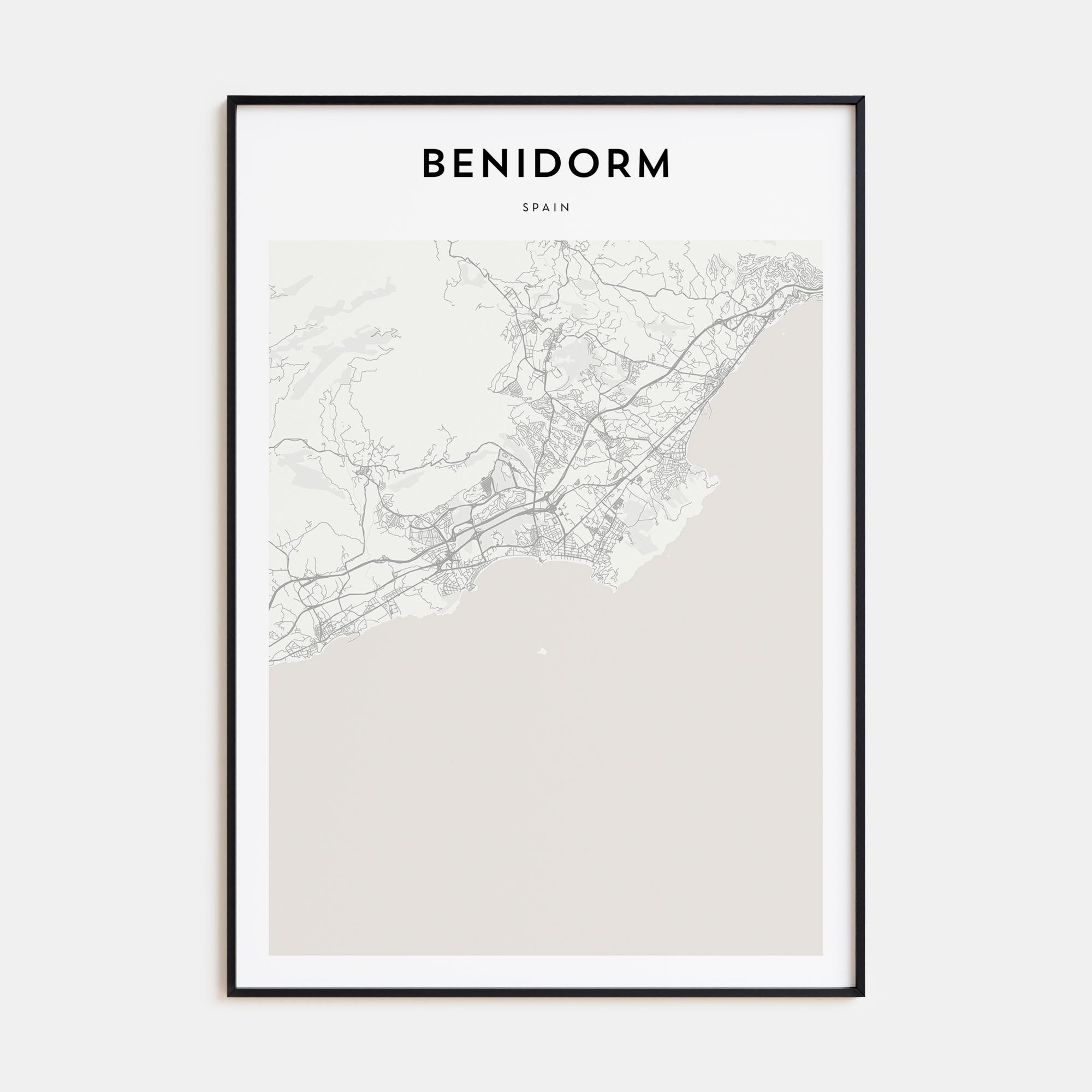 Benidorm Map Portrait Poster