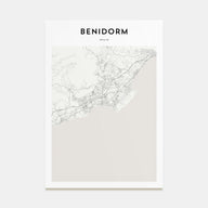 Benidorm Map Portrait Poster