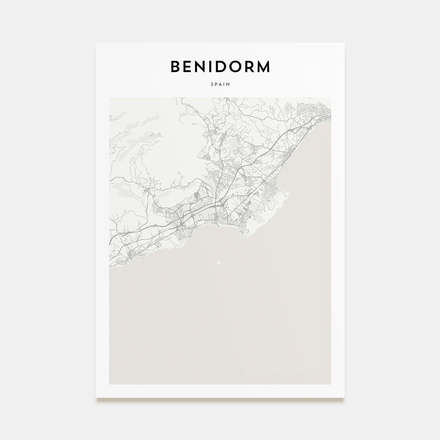 Benidorm Map Portrait Poster