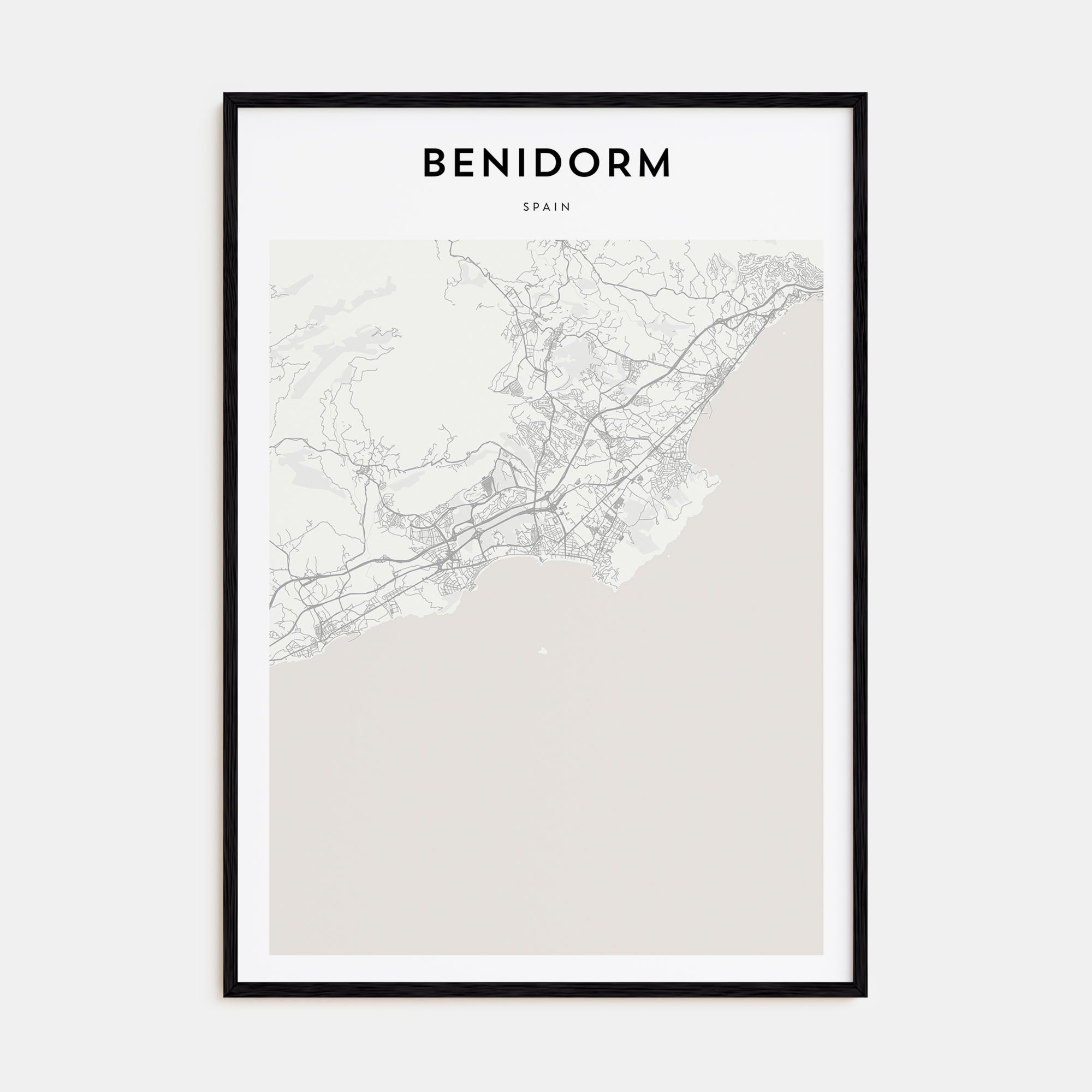 Benidorm Map Portrait Poster