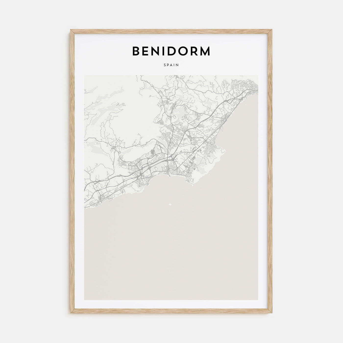 Benidorm Map Portrait Poster