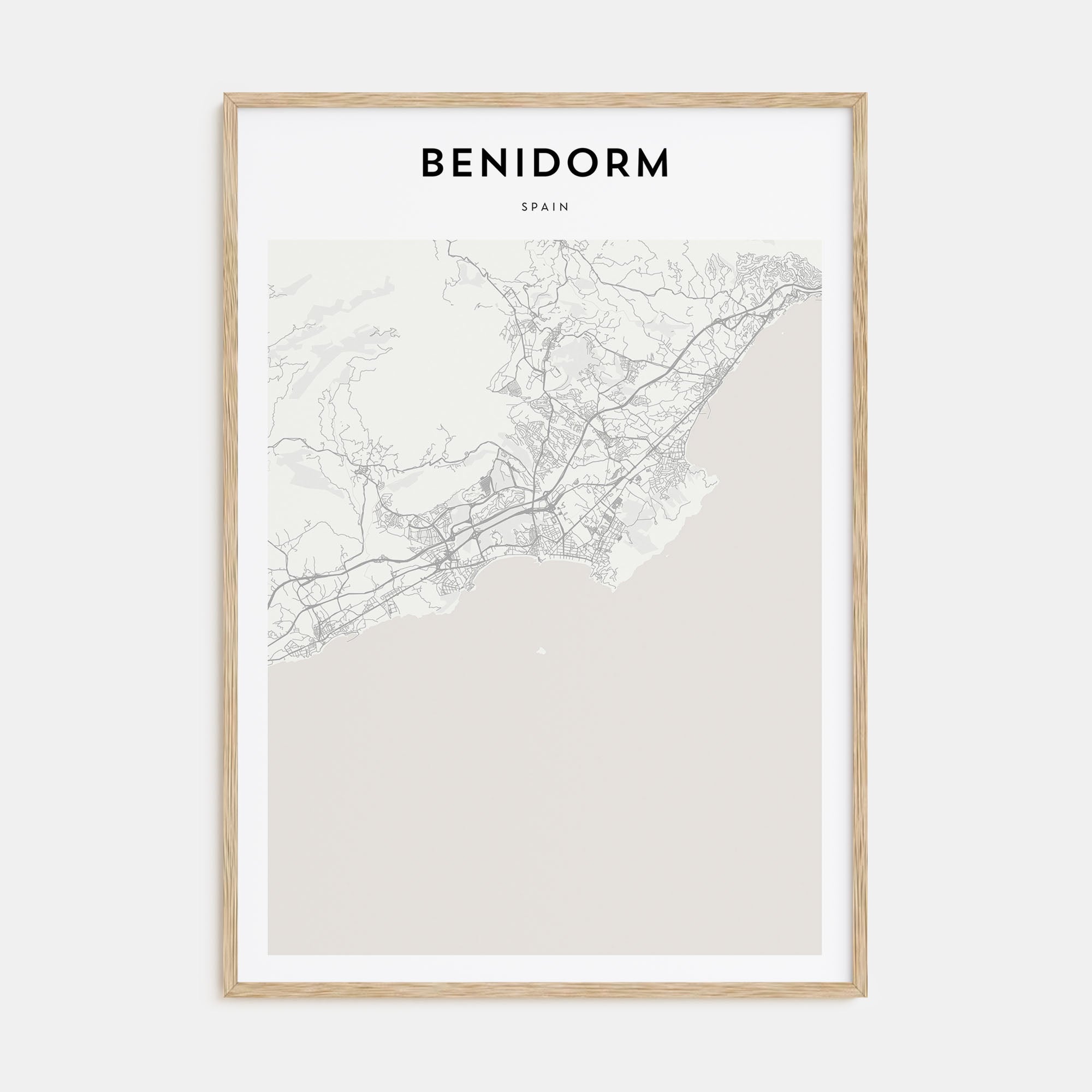 Benidorm Map Portrait Poster