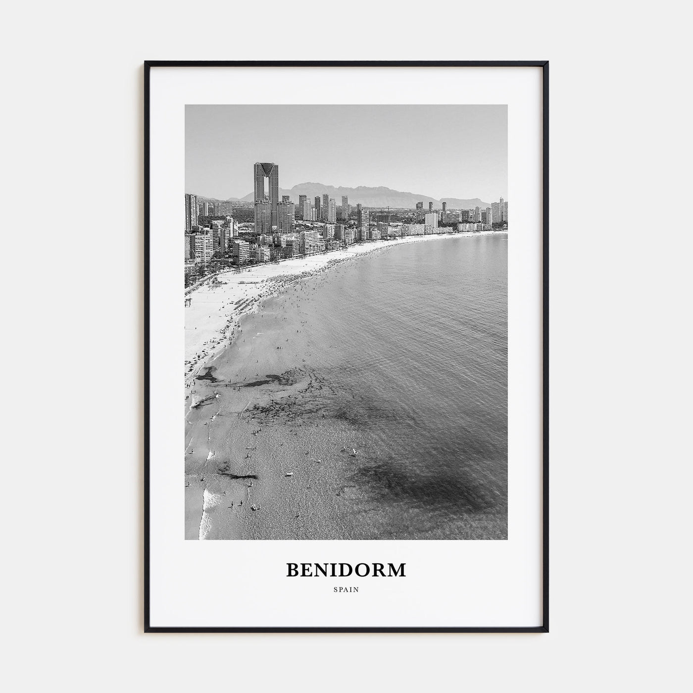 Benidorm Portrait B&W Poster