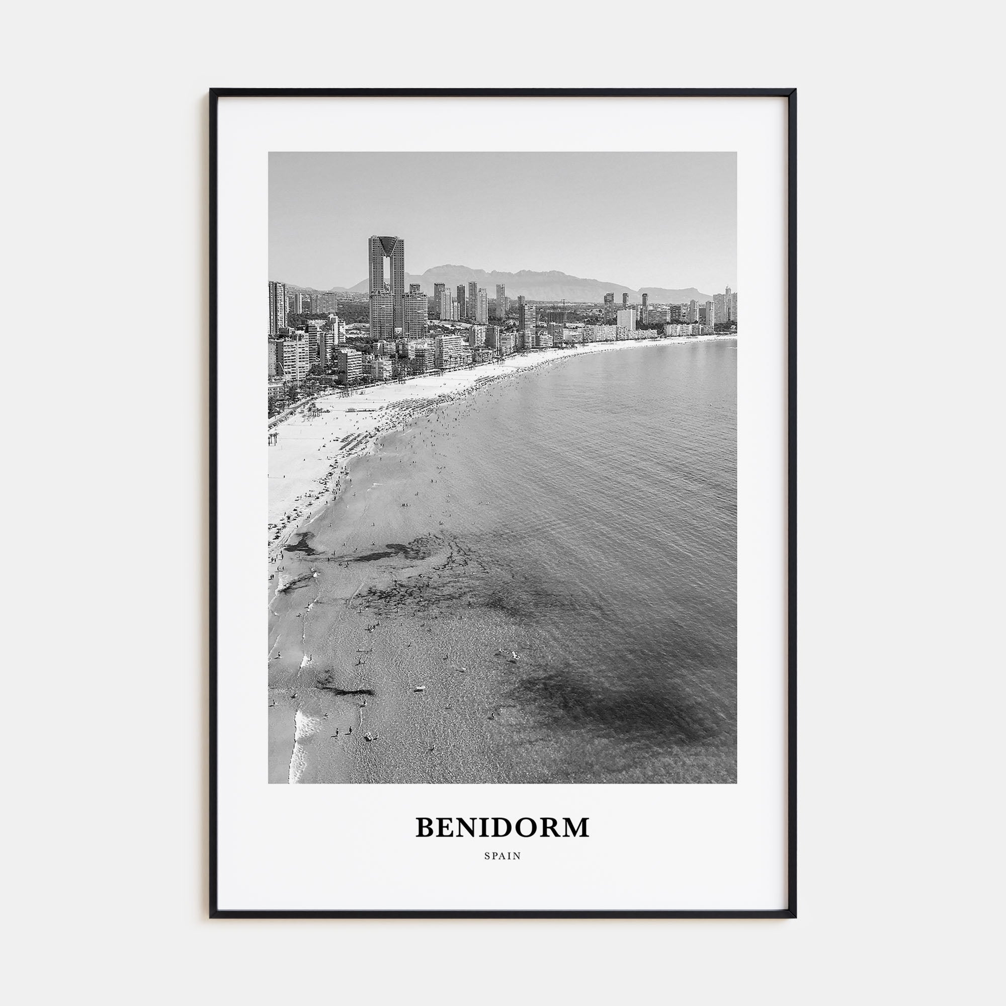 Benidorm Portrait B&W Poster