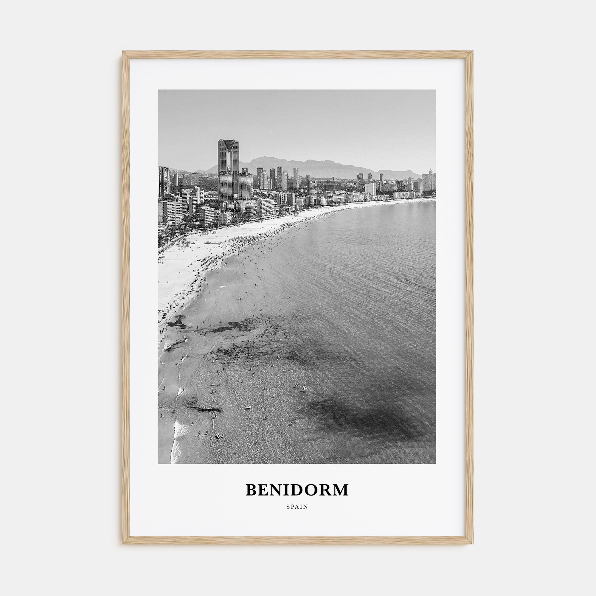 Benidorm Portrait B&W Poster