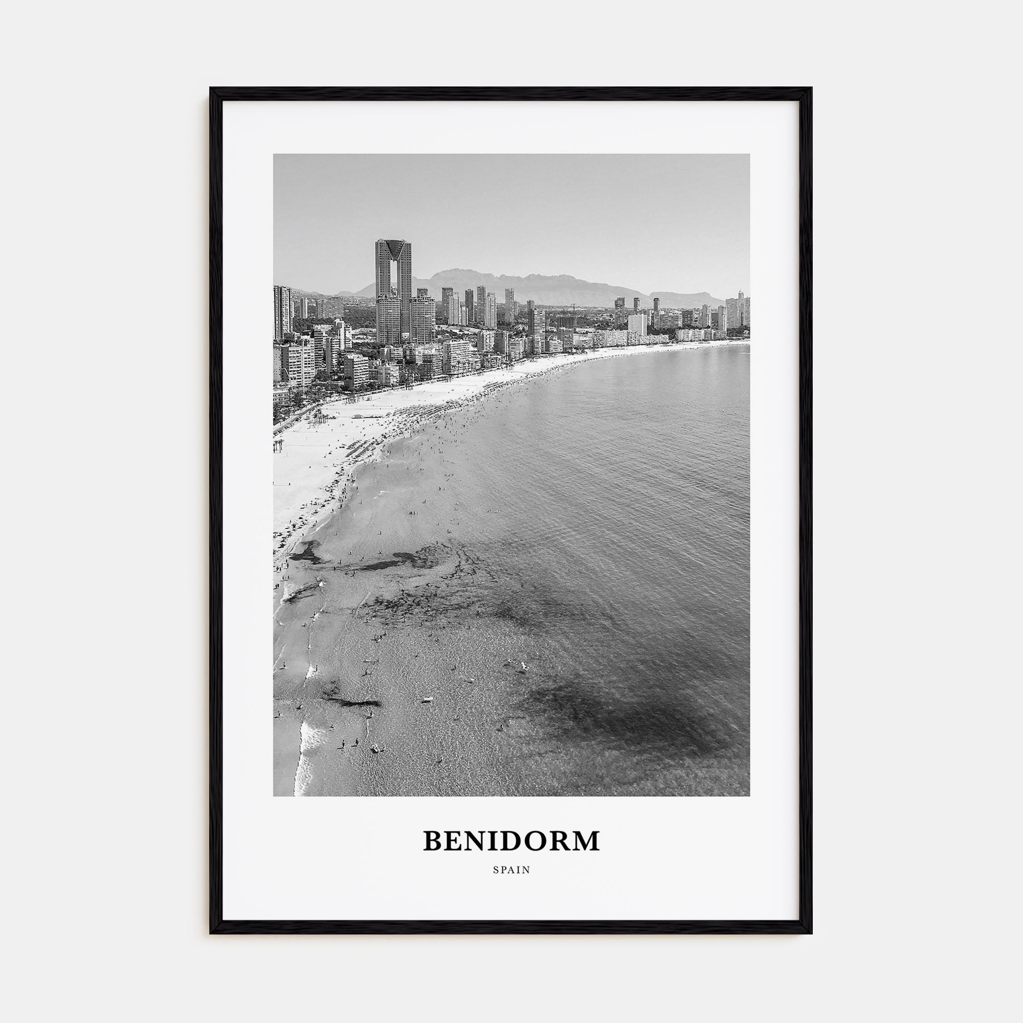 Benidorm Portrait B&W Poster