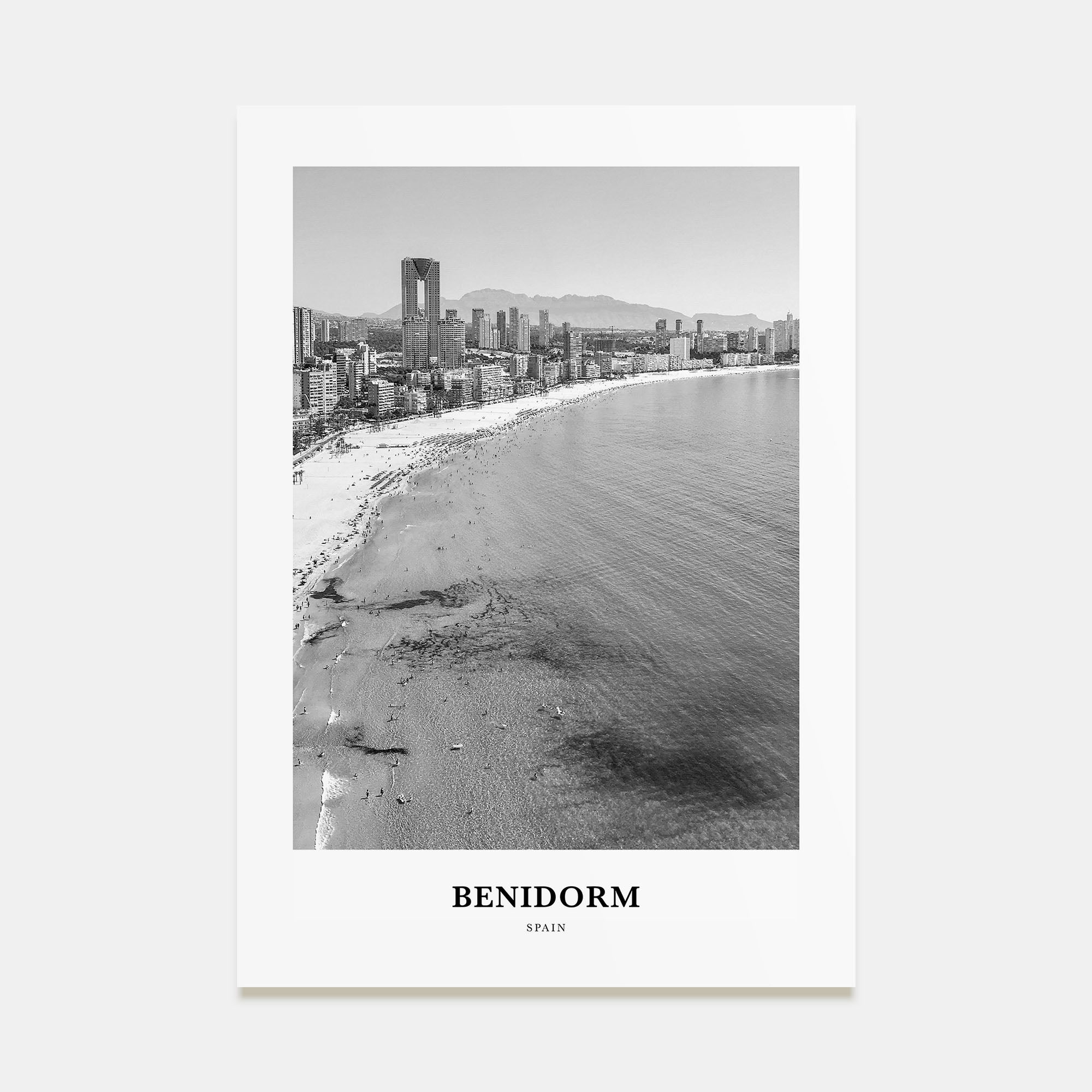 Benidorm Portrait B&W Poster