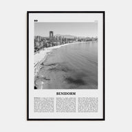 Benidorm Travel B&W Poster