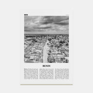 Benin Travel B&W Poster
