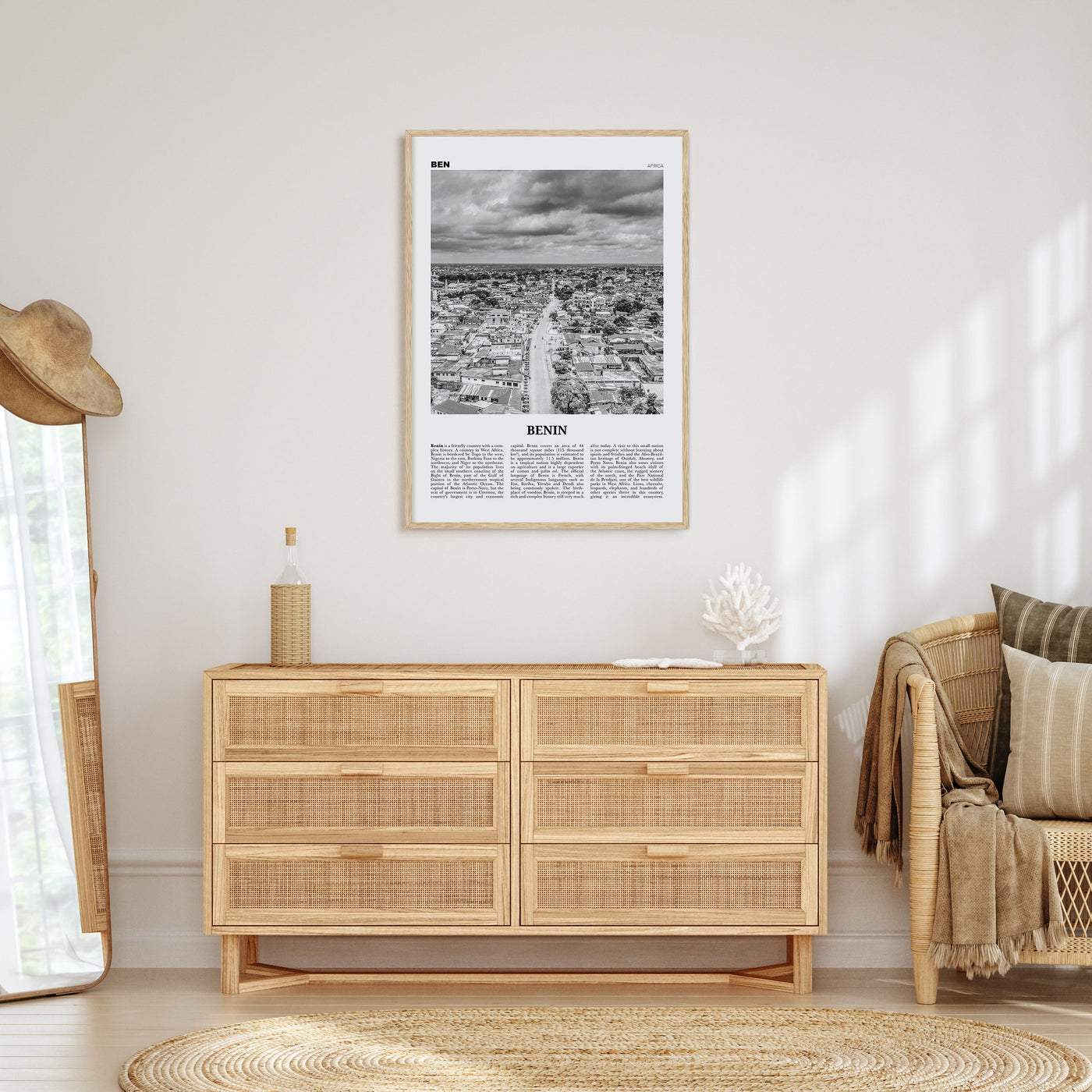 Benin Travel B&W Poster