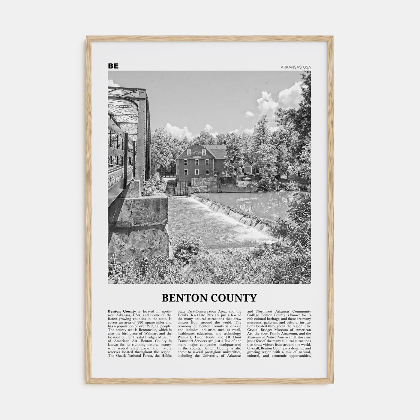 Benton County Travel B&W Poster
