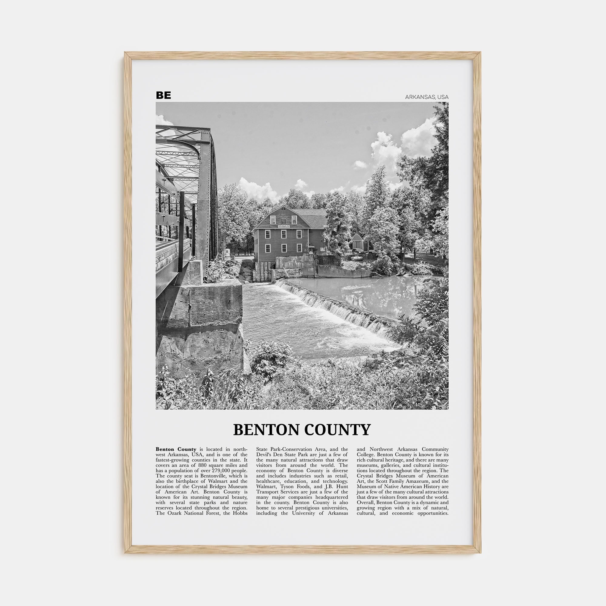 Benton County Travel B&W Poster